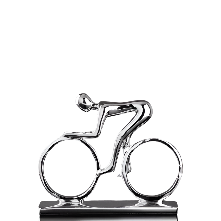 Man Bike Figurine (Silver)