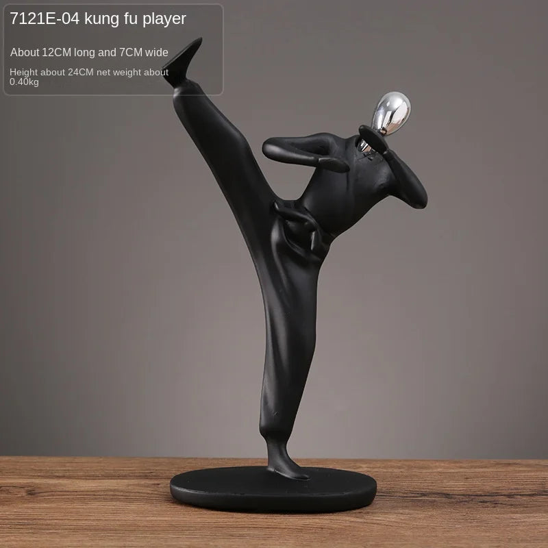 Creative Movement Abstract Figure Statue - Dynamic Home Decor Accent cabinet Sleek Contemporary Sophisticated Unique Elegant Decorative Trendy stylish Minimalist Artistic Luxury Designer tabletop table decor accessories tableware living room decor coffee table decor