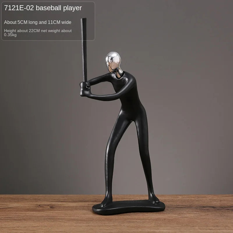 Creative Movement Abstract Figure Statue - Dynamic Home Decor Accent cabinet Sleek Contemporary Sophisticated Unique Elegant Decorative Trendy stylish Minimalist Artistic Luxury Designer tabletop table decor accessories tableware living room decor coffee table decor