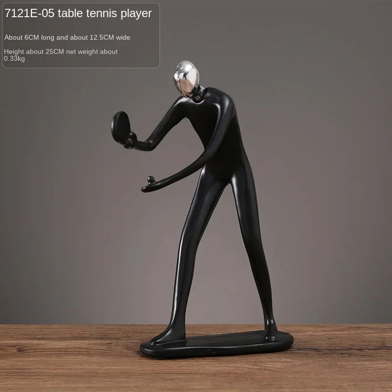 Creative Movement Abstract Figure Statue - Dynamic Home Decor Accent cabinet Sleek Contemporary Sophisticated Unique Elegant Decorative Trendy stylish Minimalist Artistic Luxury Designer tabletop table decor accessories tableware living room decor coffee table decor