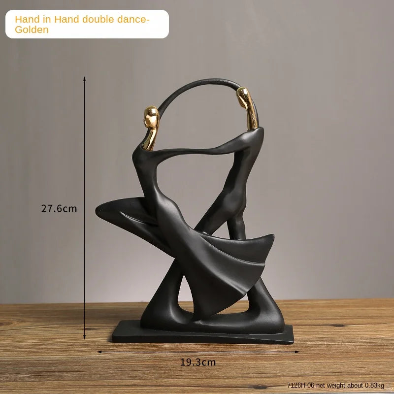 Creative Band Abstract Figure Statue - Unique Sculptural Home Decor cabinet  Sleek Contemporary Sophisticated Unique Elegant Decorative Trendy stylish Minimalist Artistic Luxury Designer tabletop table decor accessories tableware living room decor coffee table decor