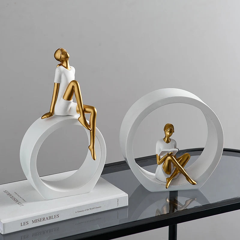 Aesthetic Reading Statues - Literary Inspired Home Decor cabinet  Sleek Contemporary Sophisticated Unique Elegant Decorative Trendy stylish Minimalist Artistic Luxury Designer tabletop table decor accessories tableware living room decor coffee table decor