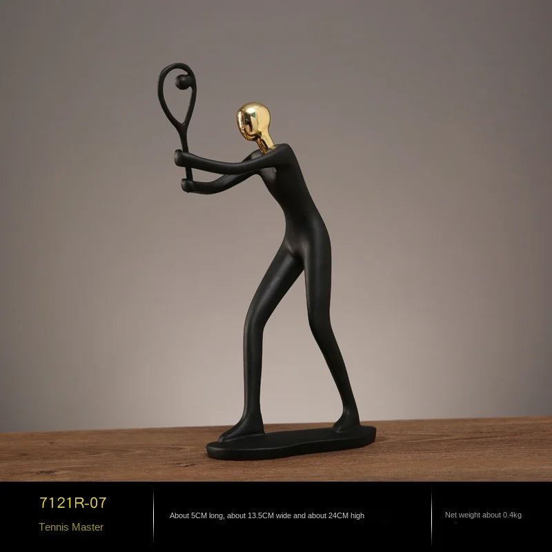 Creative Movement Abstract Figure Statue - Dynamic Home Decor Accent cabinet Sleek Contemporary Sophisticated Unique Elegant Decorative Trendy stylish Minimalist Artistic Luxury Designer tabletop table decor accessories tableware living room decor coffee table decor