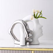 Cuddle Face Vase | Whimsical Ceramic Decor Home Decor cabinet  Sleek Contemporary Sophisticated Unique Elegant Decorative Trendy stylish Minimalist Artistic Luxury Designer tabletop table decor accessories tableware living room decor coffee table decor