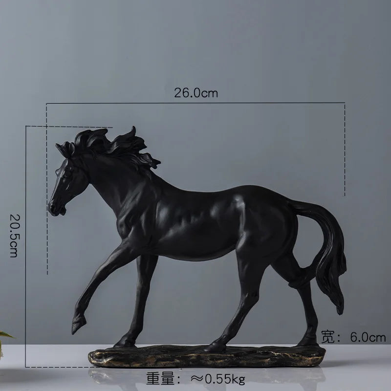 Creative Horse Statue - Artistic Equine Home Decor cabinet  Sleek Contemporary Sophisticated Unique Elegant Decorative Trendy stylish Minimalist Artistic Luxury Designer tabletop table decor accessories tableware living room decor coffee table decor