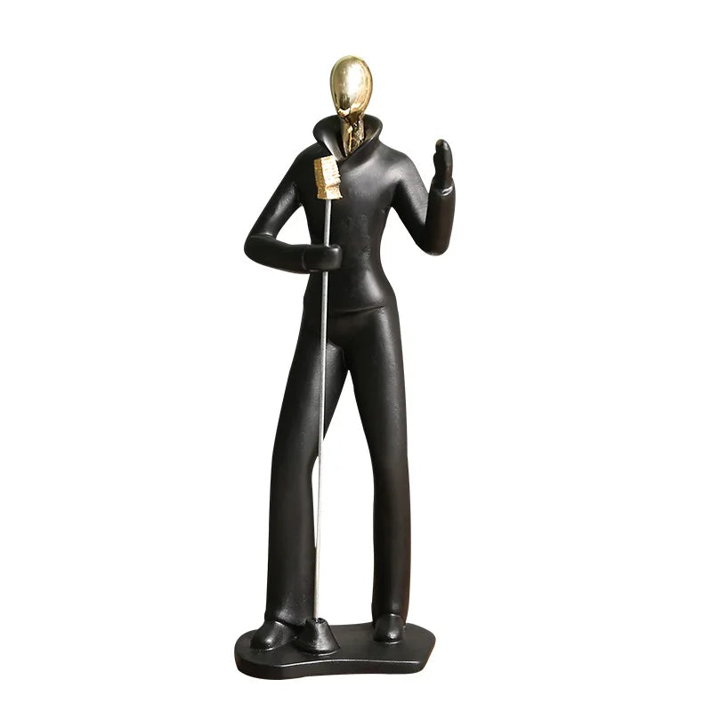 Creative Band Abstract Figure Statue - Unique Sculptural Home Decor cabinet  Sleek Contemporary Sophisticated Unique Elegant Decorative Trendy stylish Minimalist Artistic Luxury Designer tabletop table decor accessories tableware living room decor coffee table decor