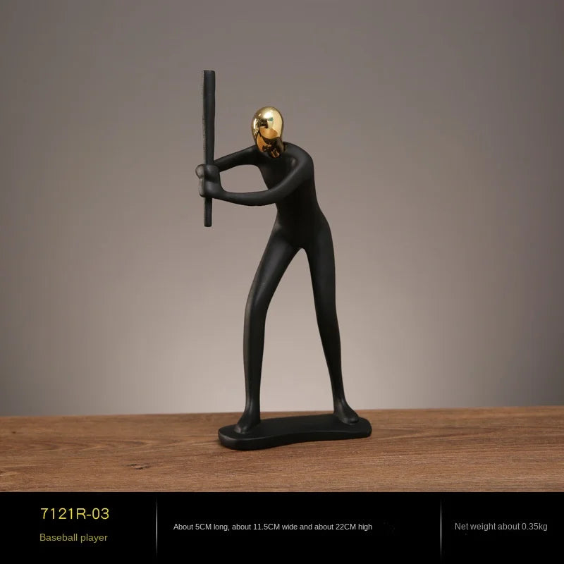 Creative Movement Abstract Figure Statue - Dynamic Home Decor Accent cabinet  Sleek Contemporary Sophisticated Unique Elegant Decorative Trendy stylish Minimalist Artistic Luxury Designer tabletop table decor accessories tableware living room decor coffee table decor