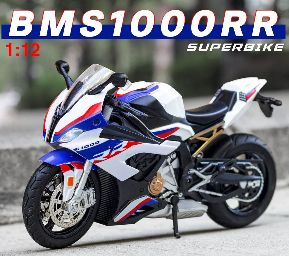 BMW S1000RR Motorcycle Scale 1:12 | Collectible Home Decor Classic relicas retro vehicle models Unique antique Decorative car motorbike miniatures Designer tabletop table decor accessories tableware