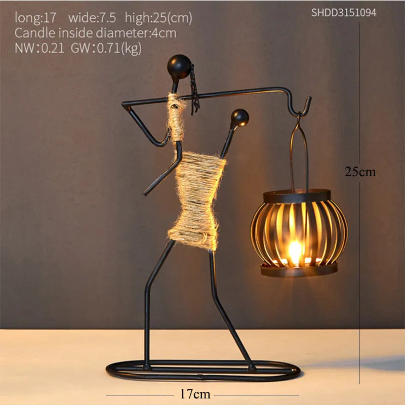 Unique Figurines Candlestick - Artistic Candle Holder Decor Home Decor cabinet  Sleek Contemporary Sophisticated Unique Elegant Decorative Trendy stylish Minimalist Artistic Luxury Designer tabletop table decor accessories tableware living room decor coffee table decor