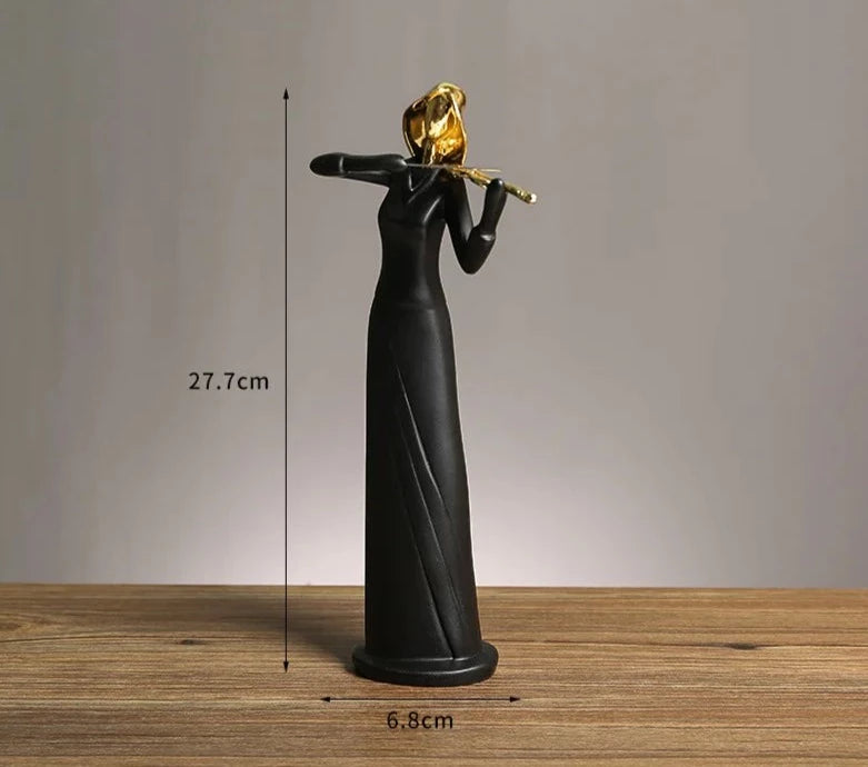 Creative Band Abstract Figure Statue - Unique Sculptural Home Decor cabinet  Sleek Contemporary Sophisticated Unique Elegant Decorative Trendy stylish Minimalist Artistic Luxury Designer tabletop table decor accessories tableware living room decor coffee table decor