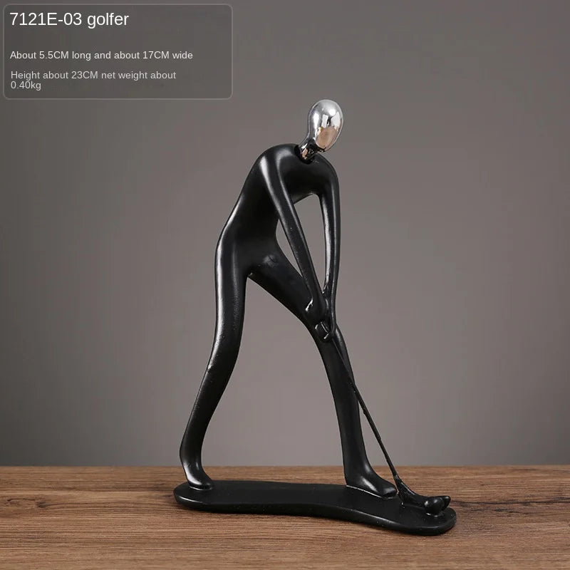 Creative Movement Abstract Figure Statue - Dynamic Home Decor Accent cabinet Sleek Contemporary Sophisticated Unique Elegant Decorative Trendy stylish Minimalist Artistic Luxury Designer tabletop table decor accessories tableware living room decor coffee table decor