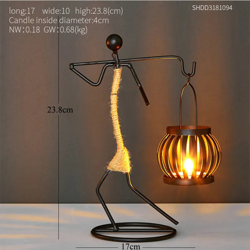 Unique Figurines Candlestick - Artistic Candle Holder Decor Home Decor cabinet  Sleek Contemporary Sophisticated Unique Elegant Decorative Trendy stylish Minimalist Artistic Luxury Designer tabletop table decor accessories tableware living room decor coffee table decor