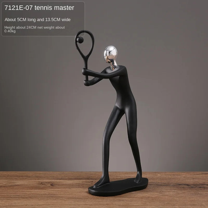 Creative Movement Abstract Figure Statue - Dynamic Home Decor Accent cabinet  Sleek Contemporary Sophisticated Unique Elegant Decorative Trendy stylish Minimalist Artistic Luxury Designer tabletop table decor accessories tableware living room decor coffee table decor