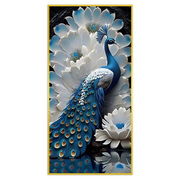 Peacock Painting with Diamond