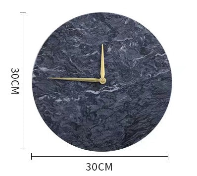 Sleek Black Grey Marble Clock | Home Decor Unique Luxury Minimalist desk tabletop table stylish artistic Contemporary Nordic Timepiece Timekeeping Scandinavian trendy modern compact