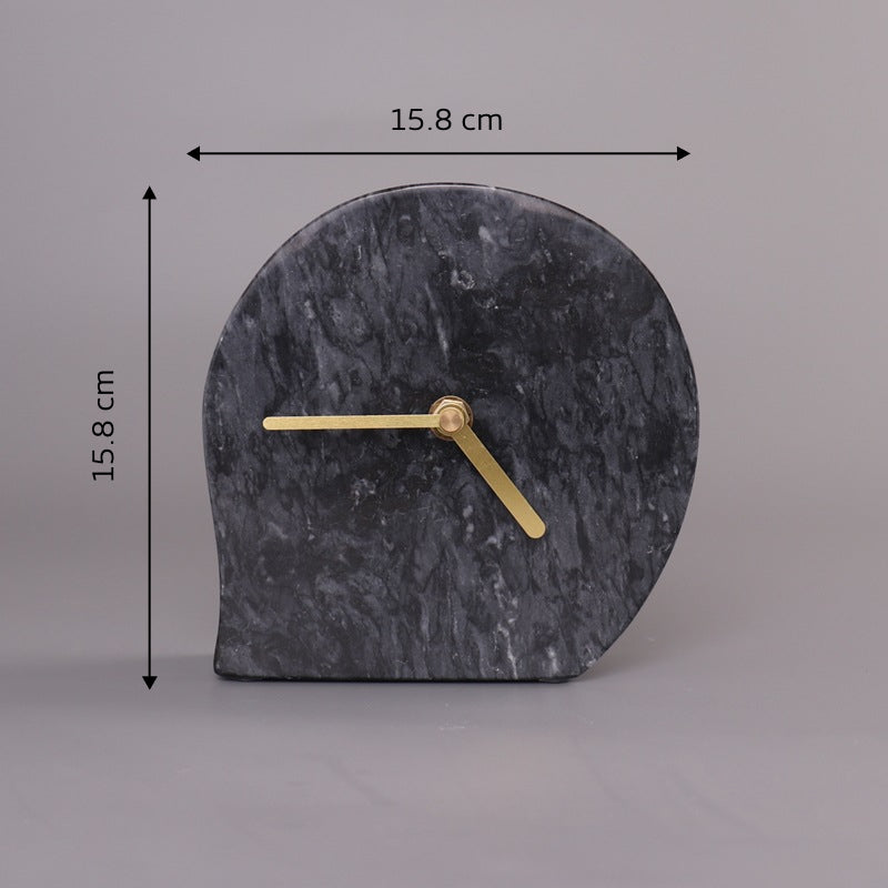 Stylish Table Marble Clock | Home Decor Unique Luxury Minimalist desk tabletop table stylish artistic Contemporary Nordic Timepiece Timekeeping Scandinavian trendy modern compact