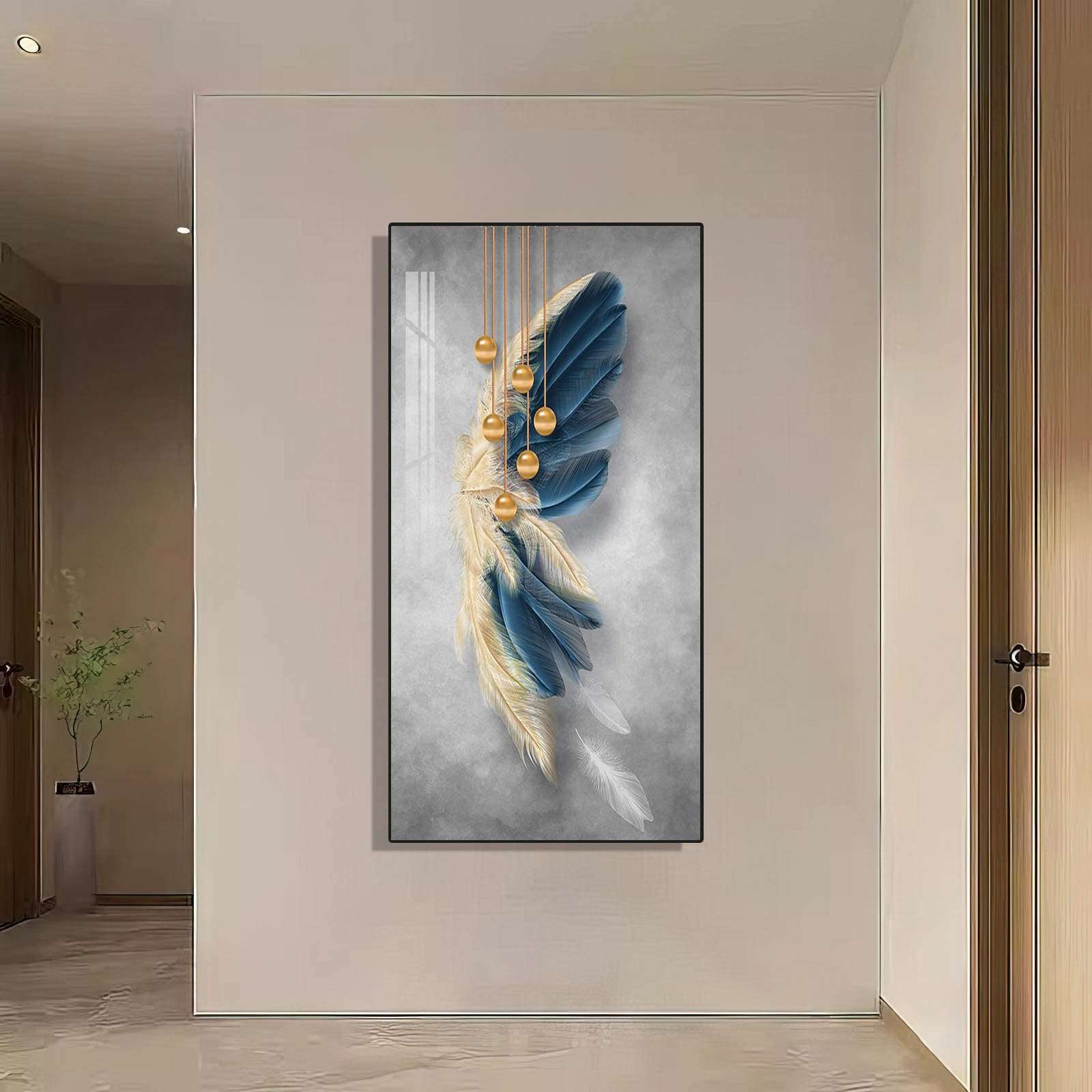 Abstract Wall Painting - Feathers - Bliss Vie