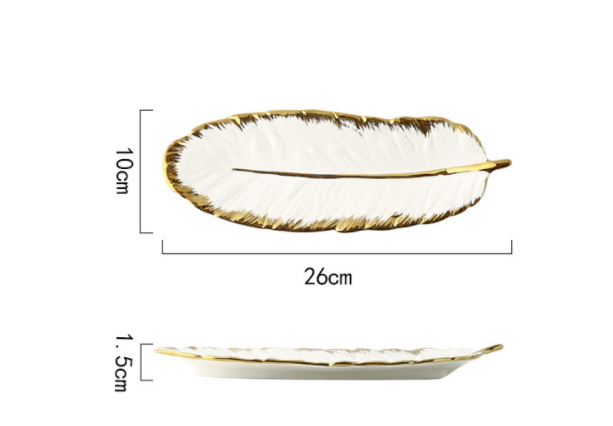 Nature-Inspired Elegance: Feather Leaf Tray - Decorative Trays Home Decor cabinet  Sleek Contemporary Sophisticated Unique Elegant Decorative Trendy stylish Minimalist Artistic Luxury Designer tabletop table decor accessories tableware living room decor coffee table decor