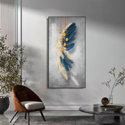 Large Feathers Abstract Wall Painting - Impressive 80x160 cm Art Home Decor crystal porcelain Framed Large wall wall art wall accents