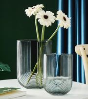 U-Shaped Glass Vase | Home Decor cabinet  Sleek Contemporary Sophisticated Unique Elegant Decorative Trendy stylish Minimalist Artistic Luxury Designer tabletop table decor accessories tableware living room decor coffee table decor