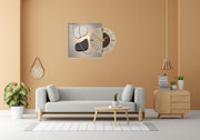 Wall Clock with Abstract Painting Modern