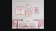 مجموعة لوحات جدارية لتزيين غرفة نوم الأطفال والأولاد مع جدارية على شكل قمر