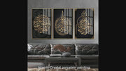 Black & Gold Islamic Calligraphy Painting (40x40 cm - Set of 3)