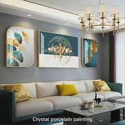 Abstract Wall Painting - Golden Lively (60x120 cm)