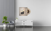 Wall Clock with Abstract Painting Modern