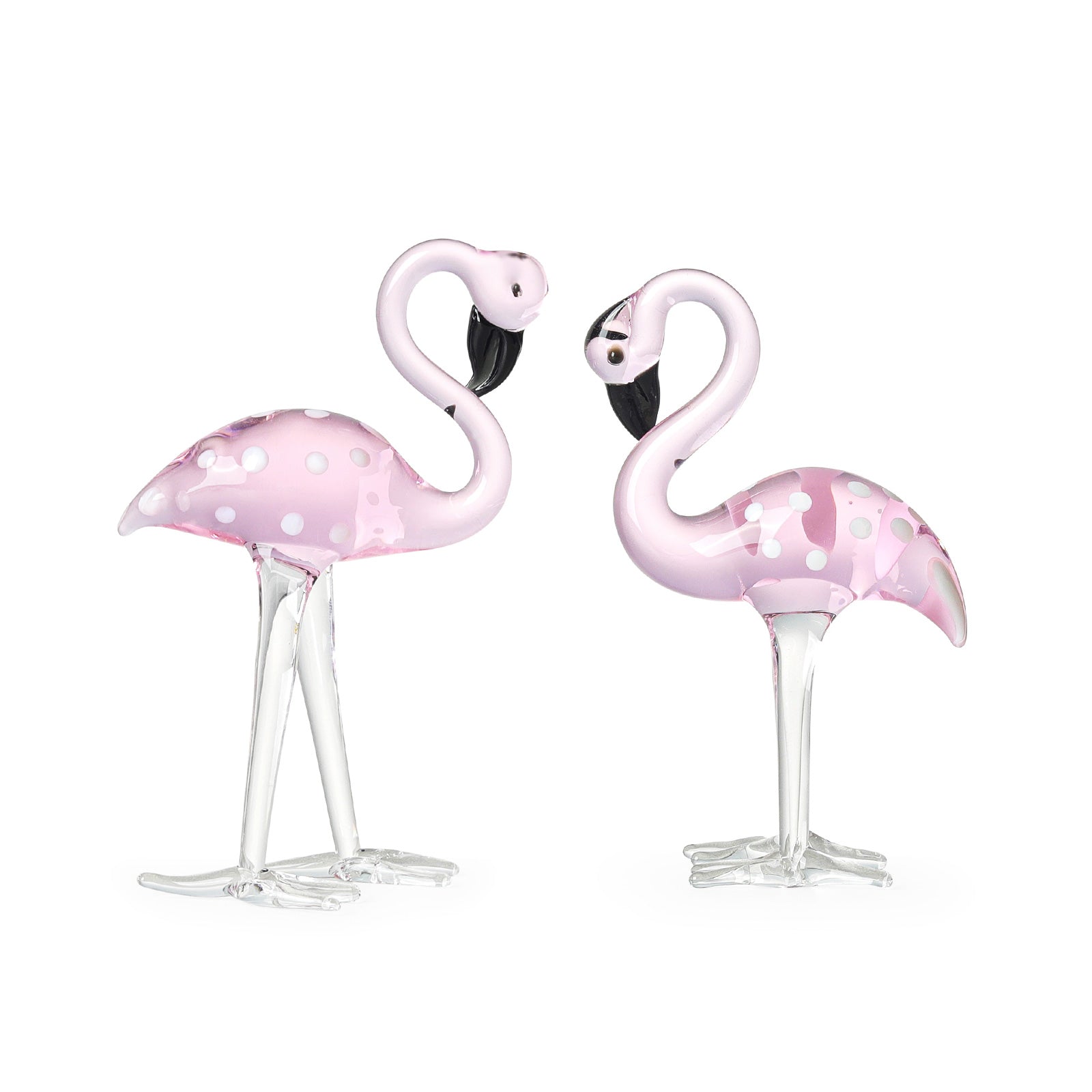 Graceful Radiance: Crystal Flamingo Figures - Home Decor Crystal Sleek Contemporary Sophisticated Unique Elegant Decorative Trendy stylish Chic Minimalist Artistic Luxury Designer tabletop table decor