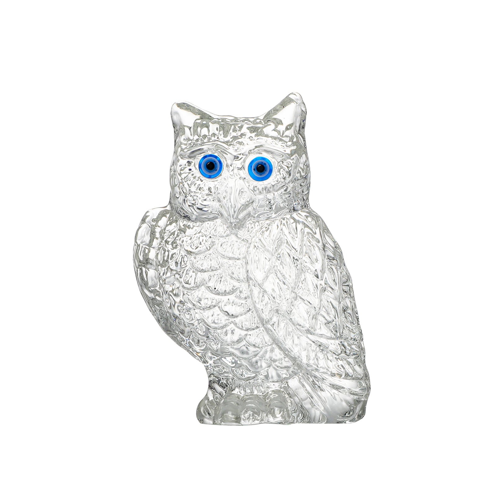 Majestic Presence: Crystal Owl Figure - Home Decor Crystal Sleek Contemporary Sophisticated Unique Elegant Decorative Trendy stylish Chic Minimalist Artistic Luxury Designer tabletop table decor