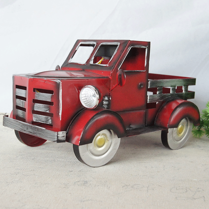 Red Vintage Truck Model | Retro-Inspired Collectible Home Decor Classic relicas retro vehicle models Unique antique Decorative car motorbike miniatures Designer tabletop table decor accessories tableware