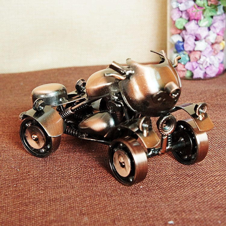 Retro 4 Wheel Motorbike | Unique Collectible Decor Home Decor Classic relicas retro vehicle models Unique antique Decorative car motorbike miniatures Designer tabletop table decor accessories tableware