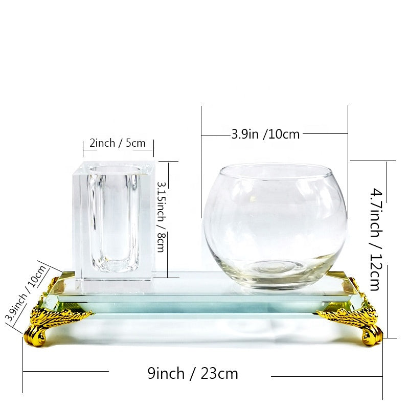 Aquatic Splendor - Crystal Desktop Fish Tank for Elegant Home Displays Home Decor Crystal Sleek Contemporary Sophisticated Unique Elegant Decorative Trendy stylish Chic Minimalist Artistic Luxury Designer tabletop table decor