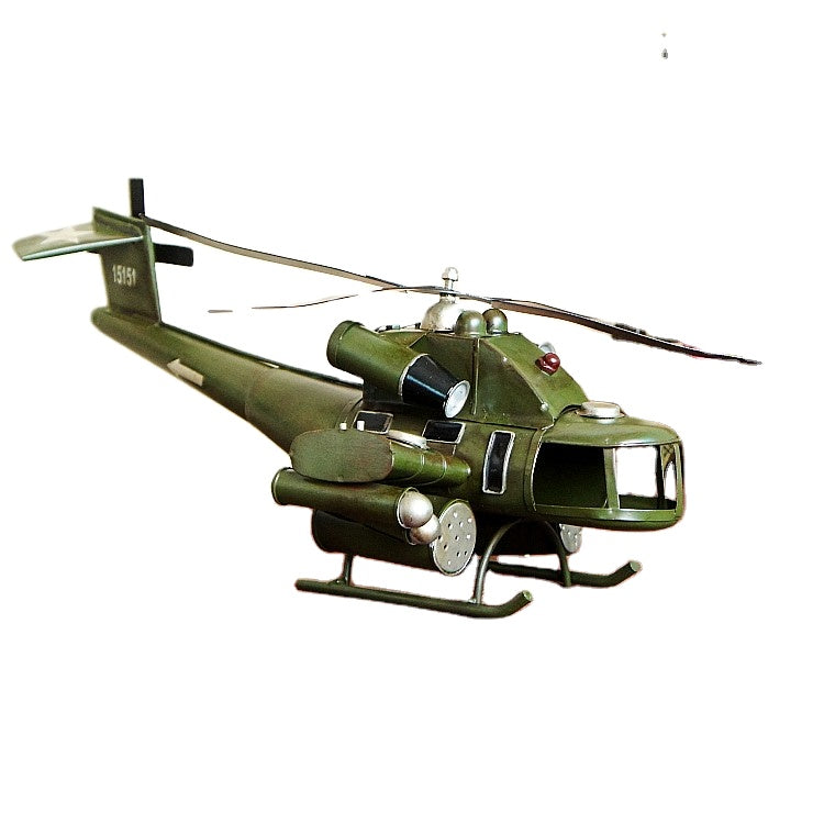 Antique Helicopter Model | Aviation-Inspired Collectible Home Decor Classic relicas retro vehicle models Unique antique Decorative car motorbike miniatures Designer tabletop table decor accessories tableware