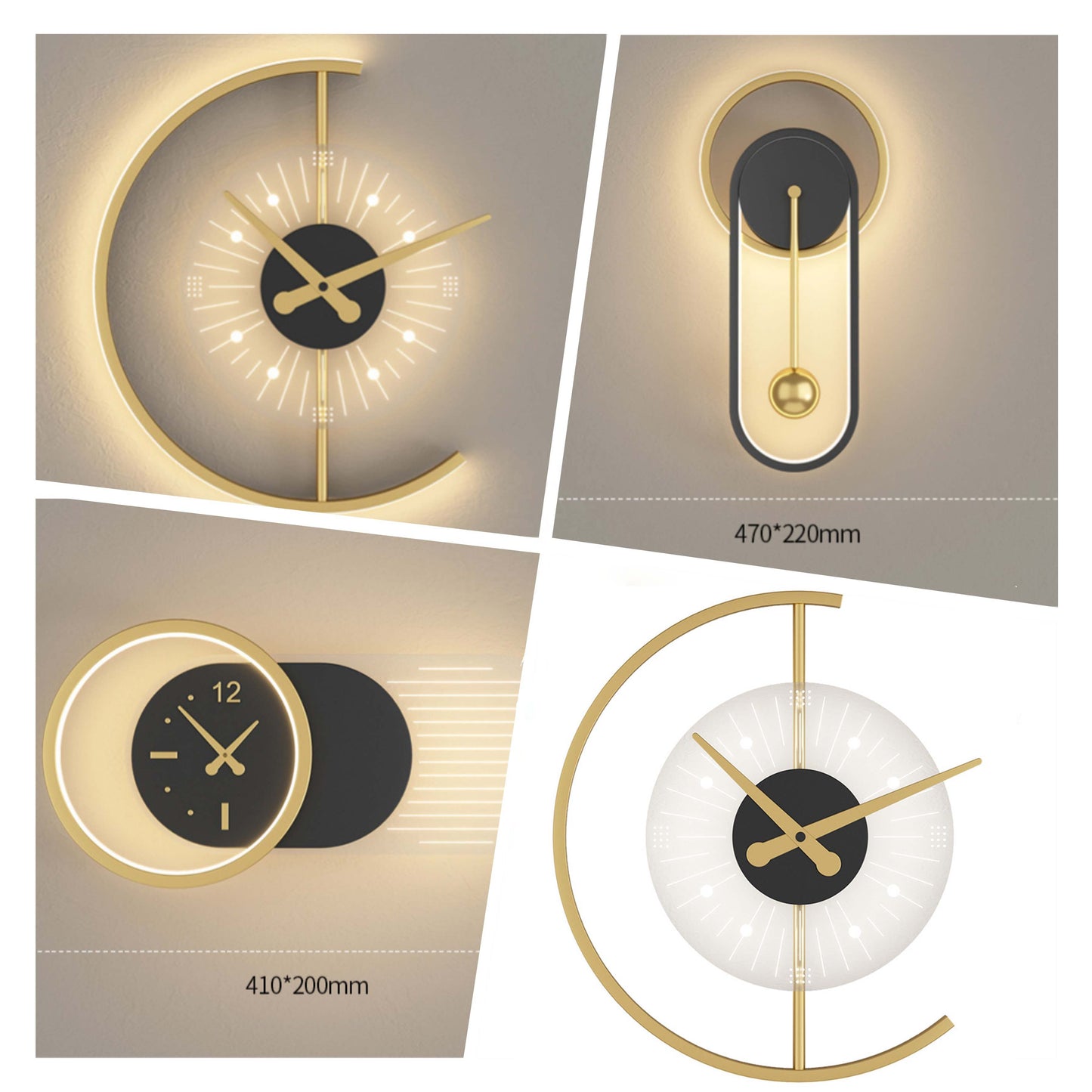 Wall Clock With LED Lamp - Dual-Function Elegance Home Decor Unique Luxury Large wall wall art wall accents wall clock large artistic wall clock Contemporary Nordic Timepiece Timekeeping Scandinavian oversized modern