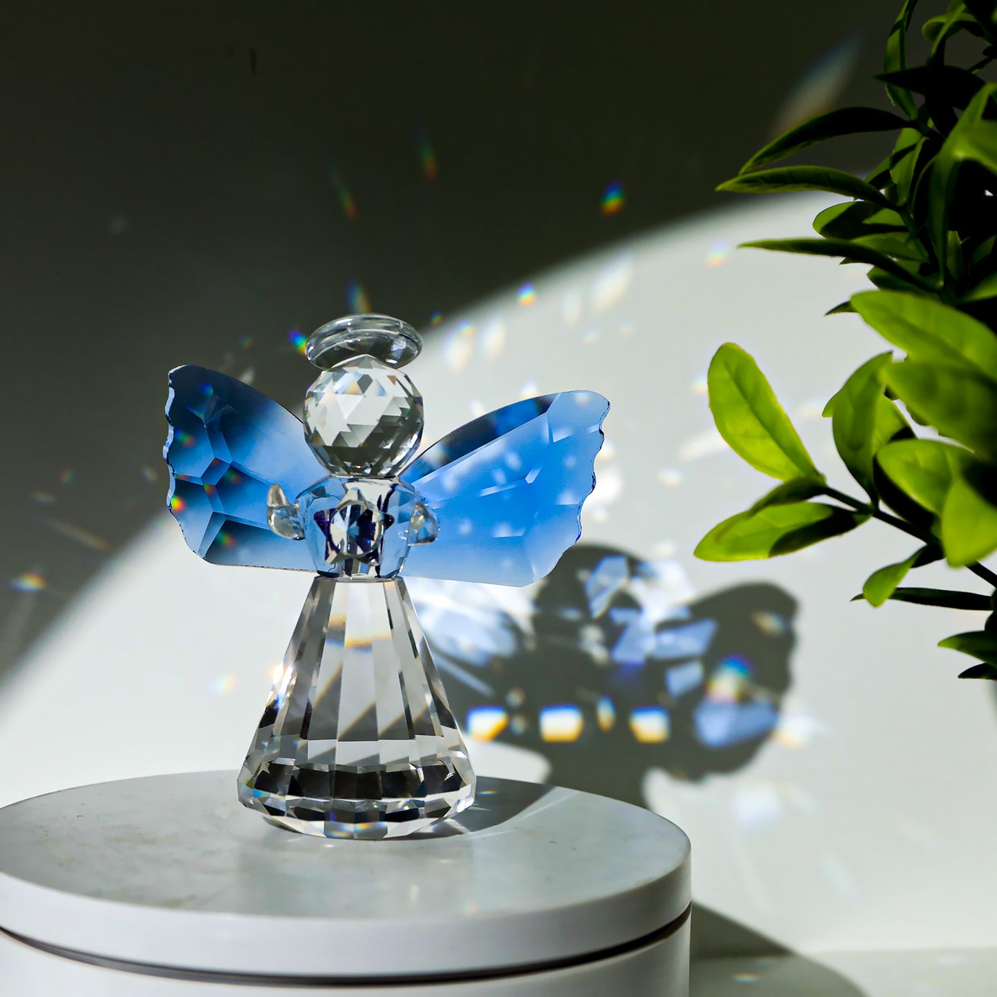 Elegant Crystal Angel Figure for Home Decor | Unique Figurine Crystal Sleek Contemporary Sophisticated Unique Elegant Decorative Trendy stylish Chic Minimalist Artistic Luxury Designer tabletop table decor