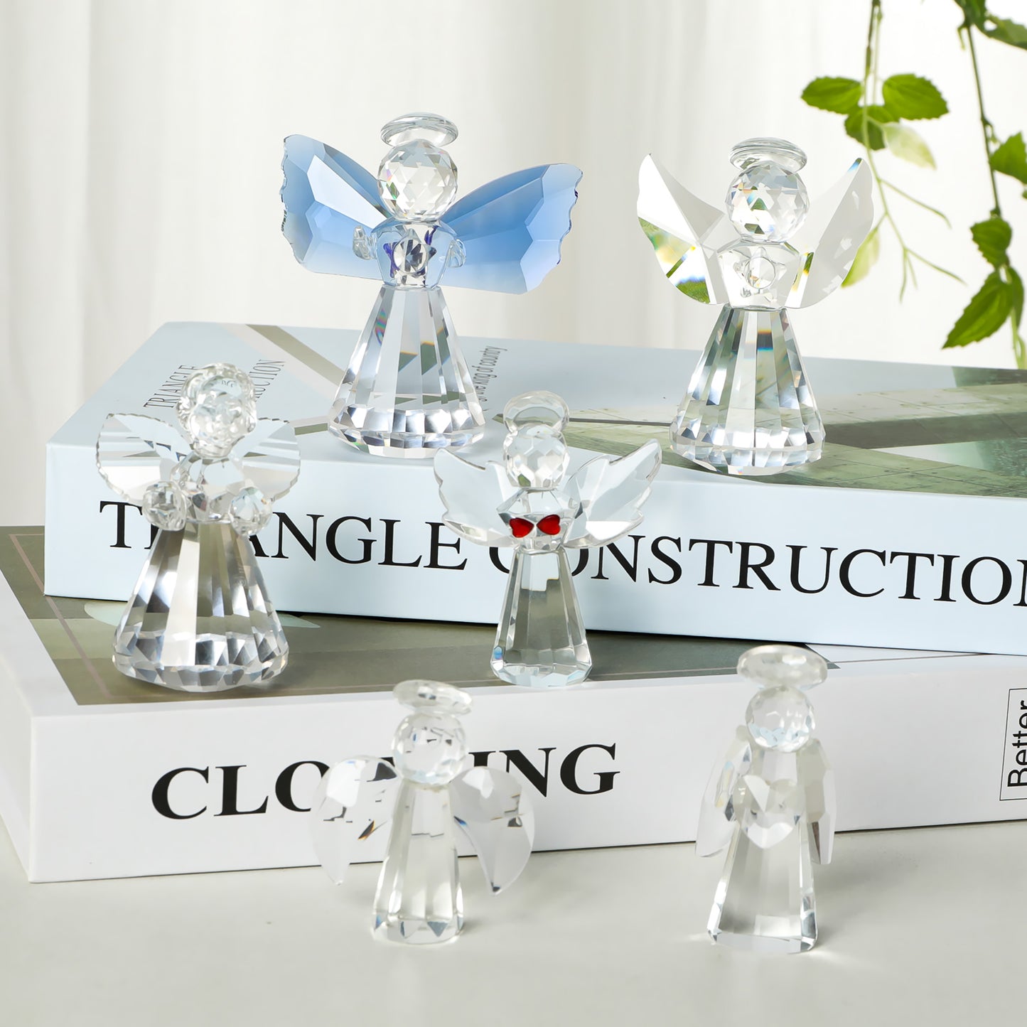 Elegant Crystal Angel Figure for Home Decor | Unique Figurine Crystal Sleek Contemporary Sophisticated Unique Elegant Decorative Trendy stylish Chic Minimalist Artistic Luxury Designer tabletop table decor