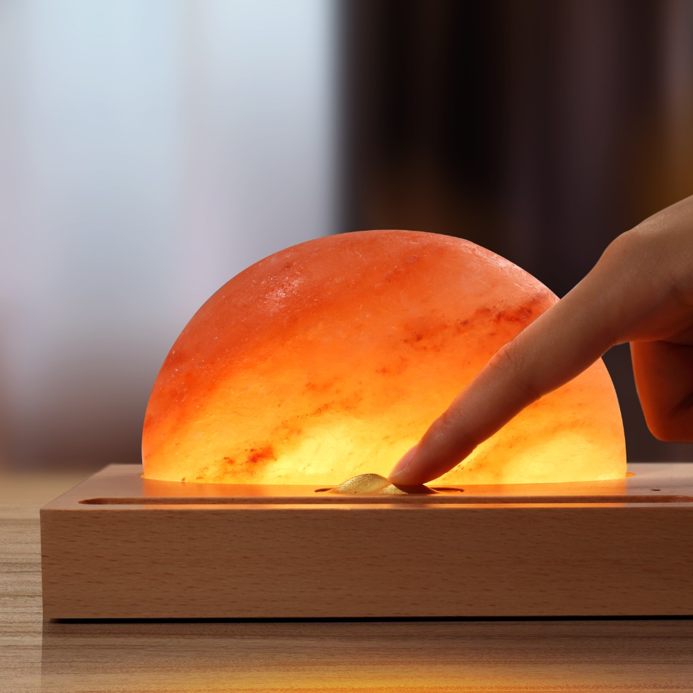 Salt Sanctuary - Himalayan Salt Decor Lamp for Ambient Glowing Home Decor cabinet  Sleek Contemporary Sophisticated Unique Elegant Decorative Trendy stylish Minimalist Artistic Luxury Designer tabletop table decor accessories tableware living room decor coffee table decor