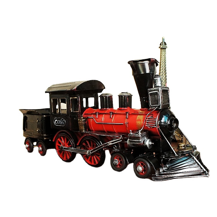 Retro Metal Train | Vintage-Style Collectible Decor Home Decor Classic relicas retro vehicle models Unique antique Decorative car motorbike miniatures Designer tabletop table decor accessories tableware